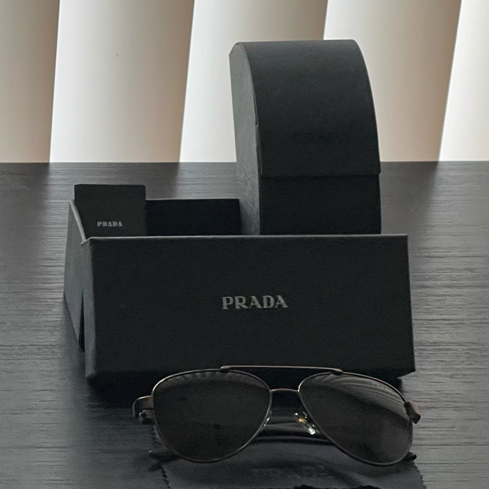 Prada Dark Brown Aviator Sunglasses - Picture 7 of 7